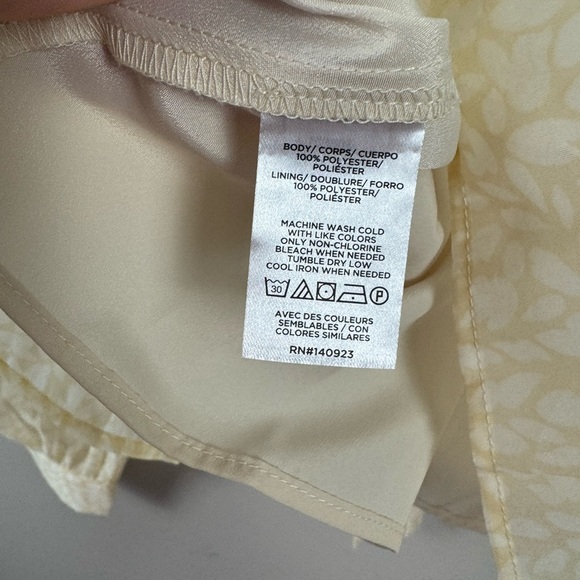 NWT Loft feather print tie back peplum blouse Cream Blouse size small - Picture 8 of 11